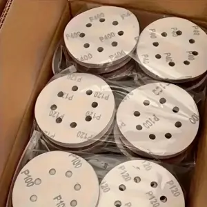 kit 100 lixas 5 polegadas 8 furos