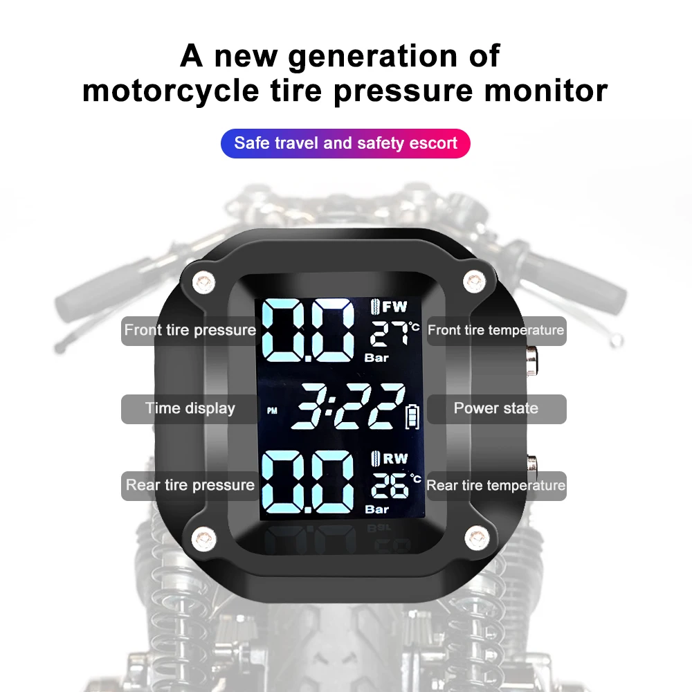 Sensor de Pressão Pneu Moto TPMS Externo 2 Rodas IP67 - Imagem 2