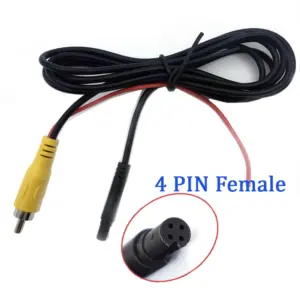cabo adaptador câmera carro 4 pinos rca