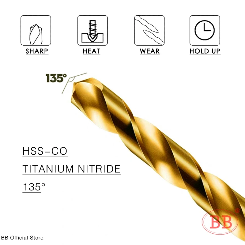Broca Helicoidal Cobalto M35 HSS-Co 1mm-13mm para Metal e Inox - Imagem 2