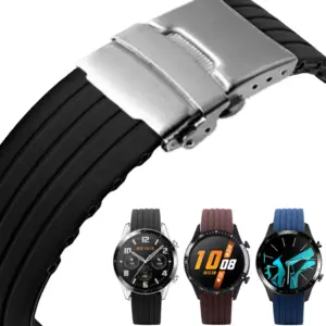 pulseira borracha silicone 24mm