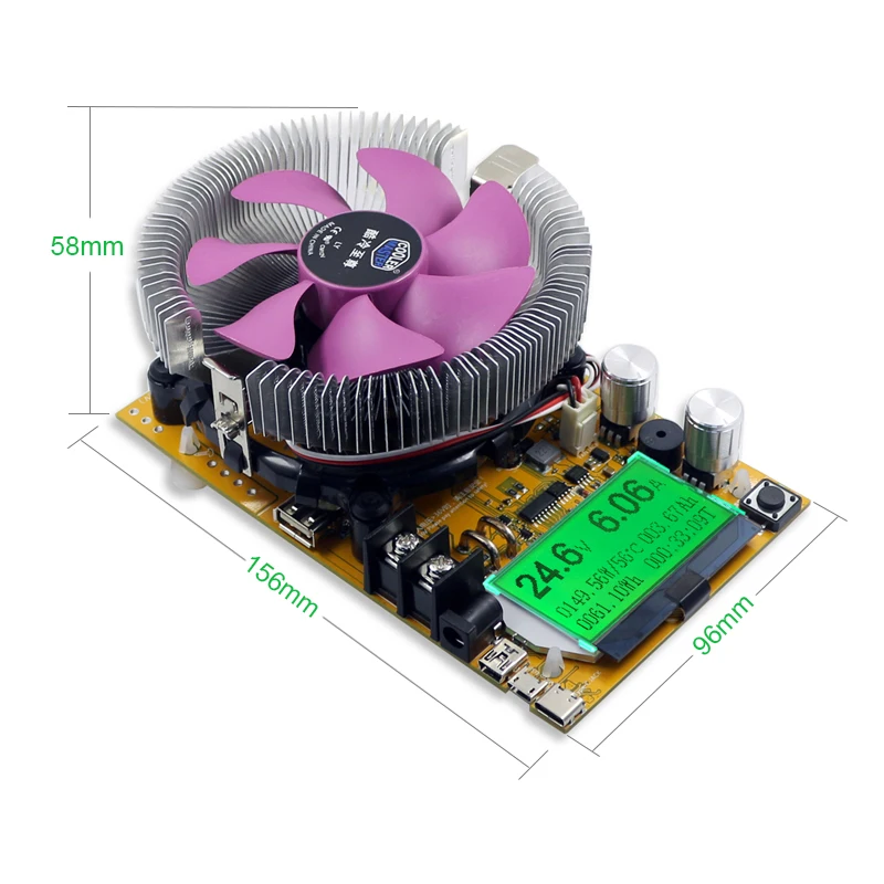Testador de carga eletrônica USB 150W 20A 200V - Imagem 4