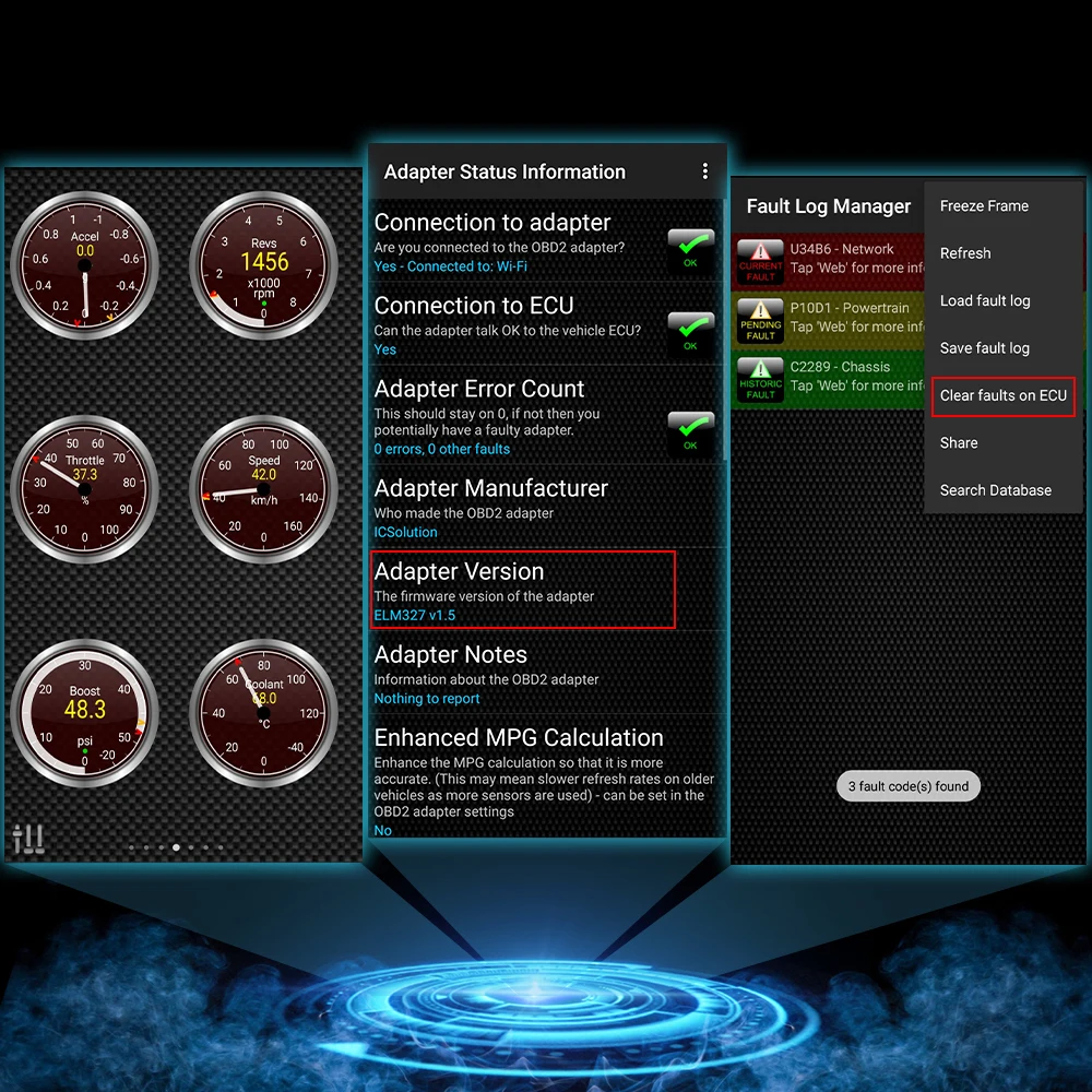 Scanner automotivo OBD2 Bluetooth para Android v2.1 - Imagem 3