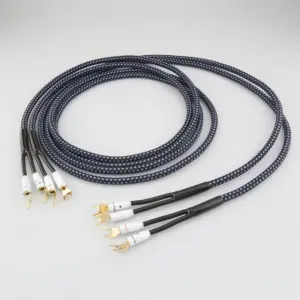 cabo de alto-falante hifi banhado a prata