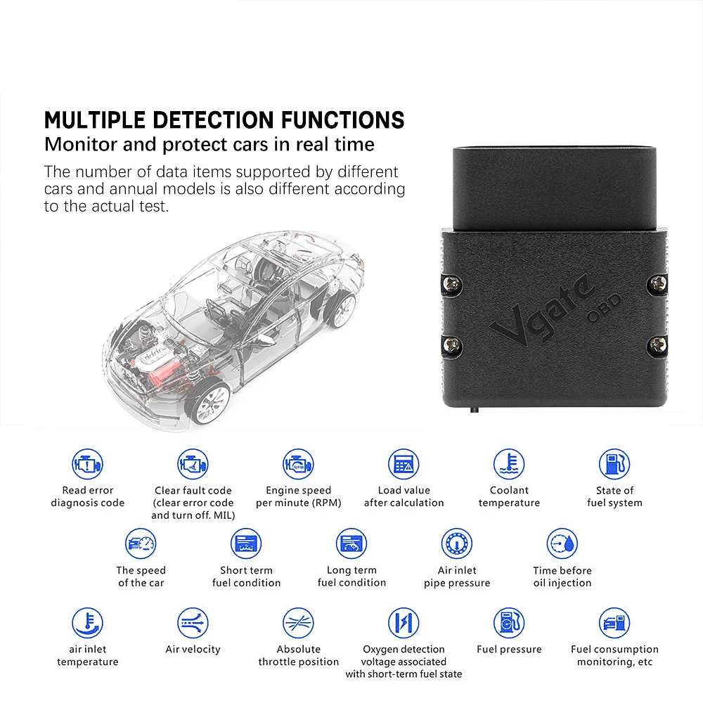 Scanner Automotivo Vgate vLinker MC+ Bluetooth 4.0/Wi-Fi OBD2 - Imagem 3