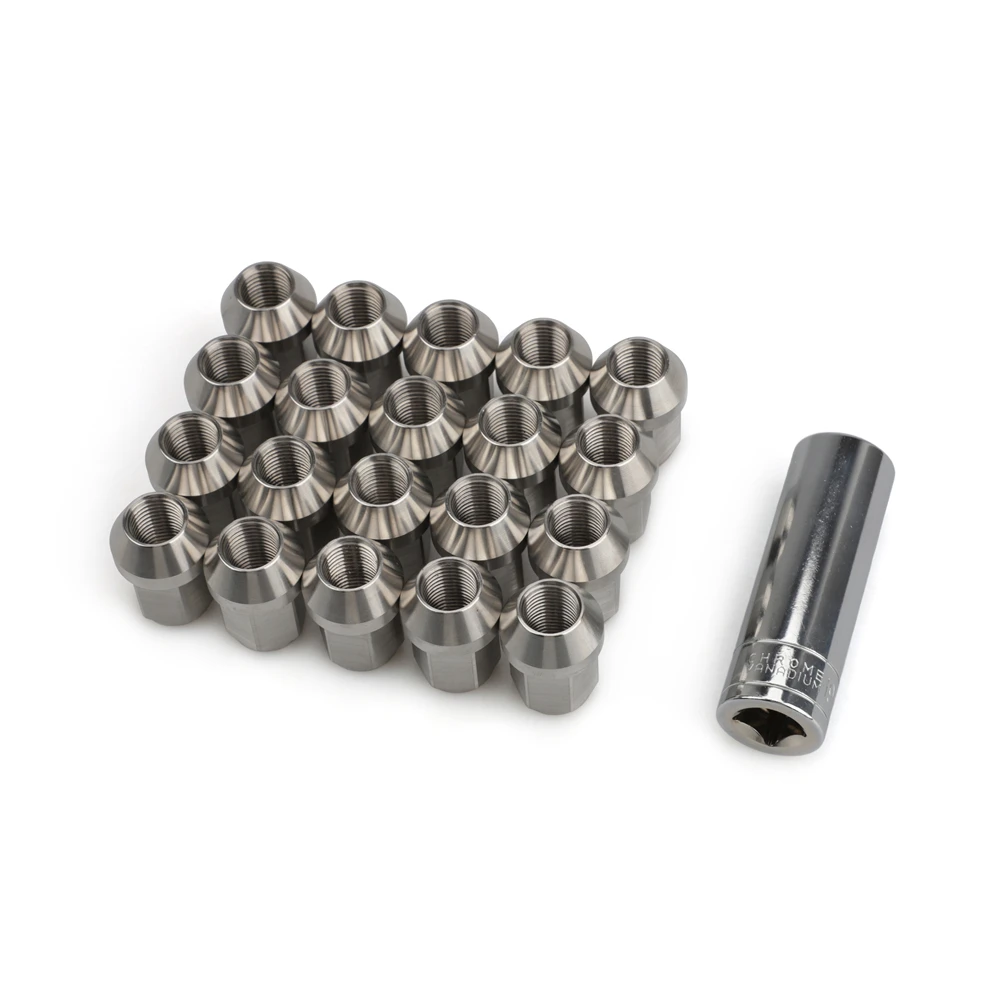 Kit 20 Porcas de Roda M12x1.5 ou M14x1.5 Aço Inox Hex 19mm 35mm - Imagem 4