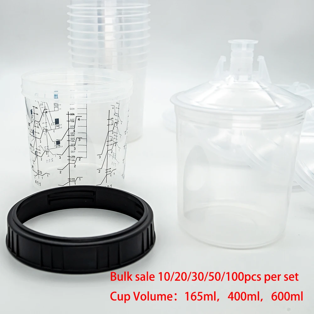 Copo de mistura descartável para pistola de pintura 165/400/600ml - Imagem 2
