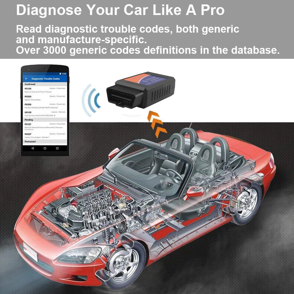 Scanner automotivo OBD2 Bluetooth para Android v2.1 - Imagem 4