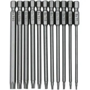 jogo bits torx segurança s2 1/4 polegada