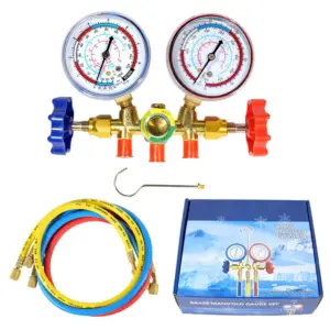 Manifold R134A R12 R22 R404A com Manômetros e Mangueiras