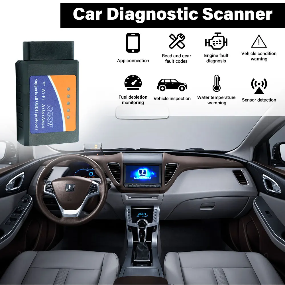 Scanner OBD2 Bluetooth ELM327 V1.5 para Android iOS - Imagem 3