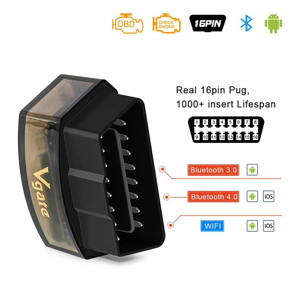 Scanner Automotivo Vgate iCar Pro OBD2 Bluetooth 4.0/WIFI para IOS/Android - Imagem 6