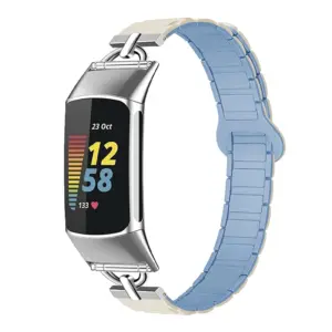 pulseira silicone magnética fitbit charge 6