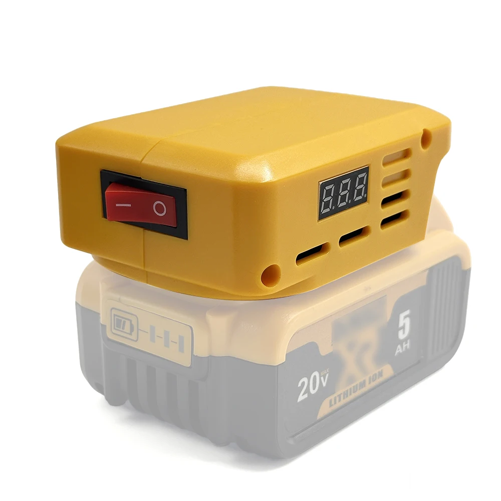 Adaptador de bateria Makita DeWalt Milwaukee com display digital - Imagem 2