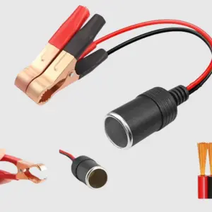 adaptador 12v clipe bateria isqueiro automotivo