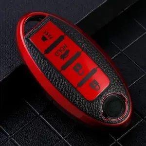 capa chave nissan 4 botões vermelho