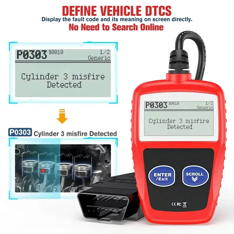 Scanner OBD2 Bluetooth para sistemas ISO VPW PWM CANBUS 12V - Imagem 3