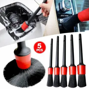 kit 5 escovas detalhamento automotivo