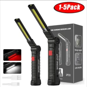 lanterna cob led usb recarregável magnética