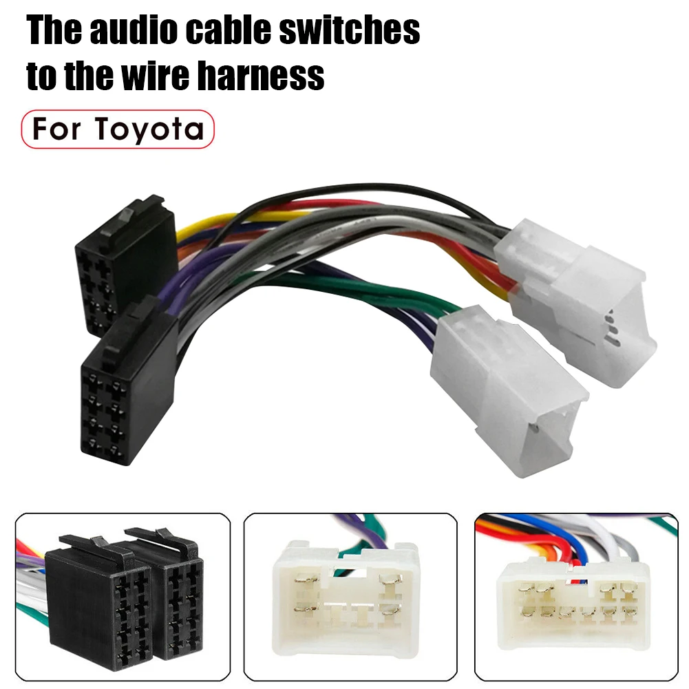 Chicote Adaptador ISO Rádio para Toyota Camry Corolla RAV4 Yaris - Imagem 2