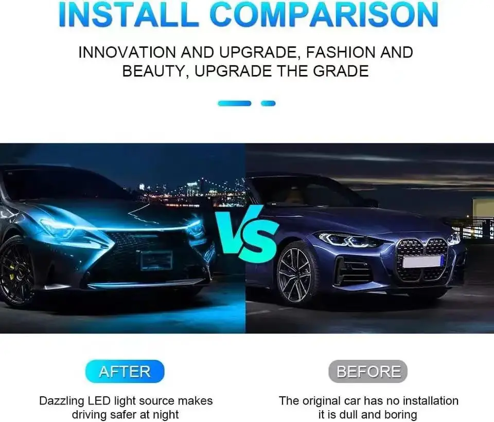 Luz Diurna LED Flexível para Capô Carro 12V 150cm ou 180cm - Imagem 5