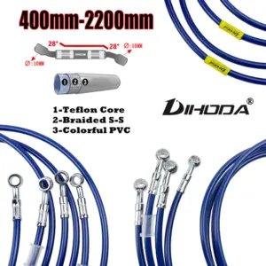 linha de freio trançada pvc azul