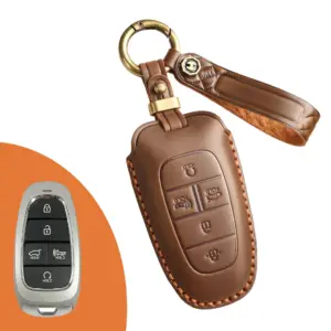 capa chave hyundai couro 3 4 5 7 botões