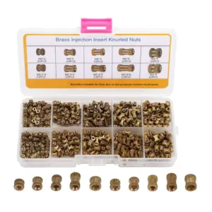 kit porcas recartilhadas latão m2 m2.5 m3 impressão 3d
