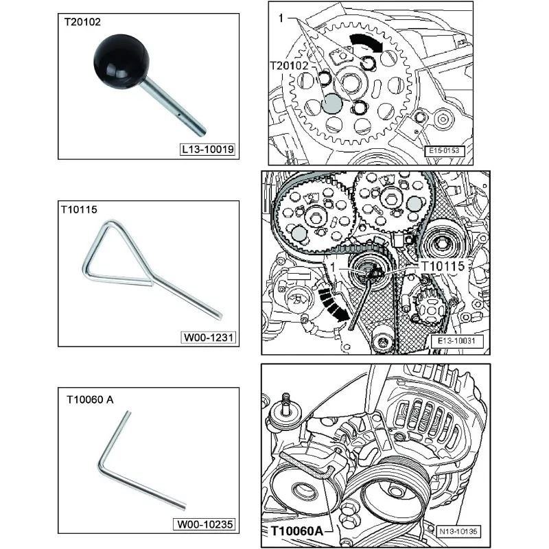 Kit Ferramentas Sincronismo Motor Diesel VW Audi 1.2 1.4 1.9 2.0 TDI - Imagem 5