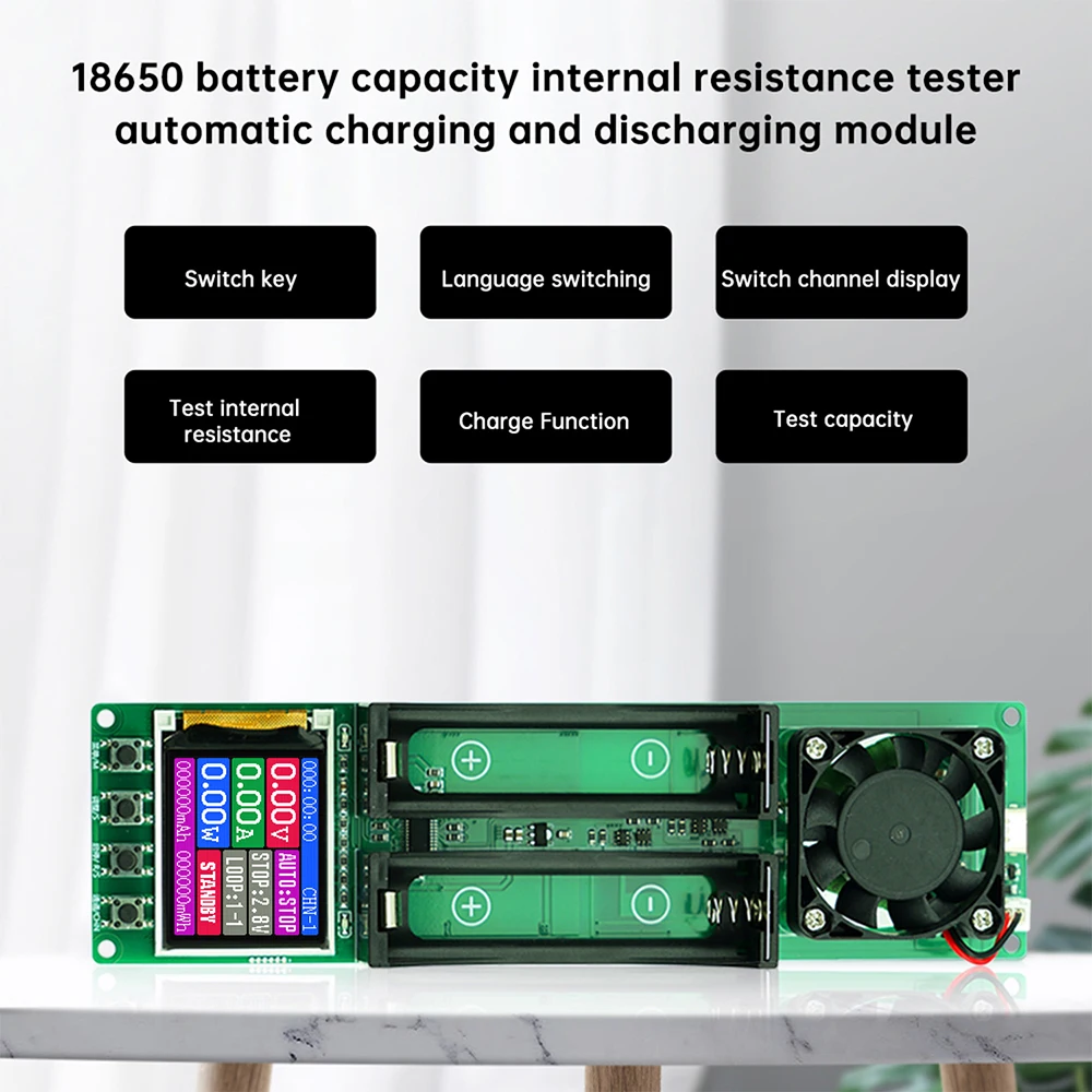 Testador de Bateria 18650 2 Canais Capacidade Resistência Interna - Imagem 3