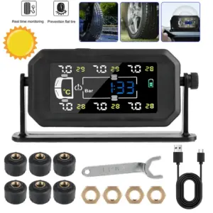 monitor pressão pneus tpms solar 6 sensores