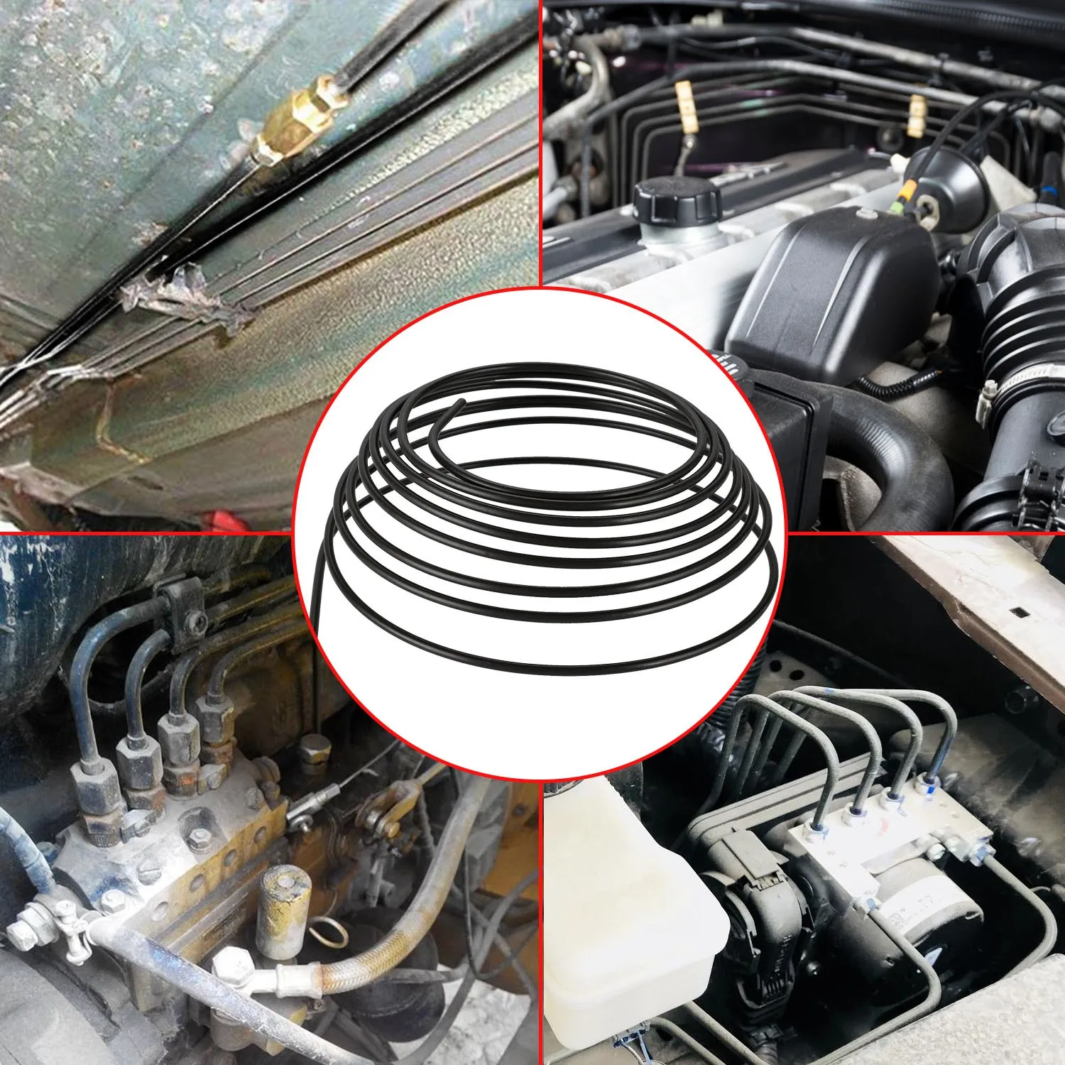 Tubo de freio 5m 3/16" (4,75mm) aço PVF com porcas M10 e conectores - Imagem 4