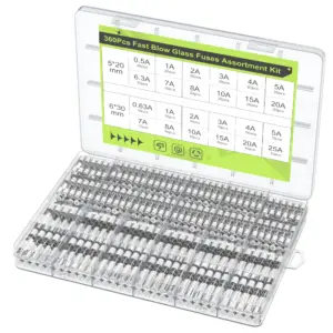 kit fusíveis de vidro 250v