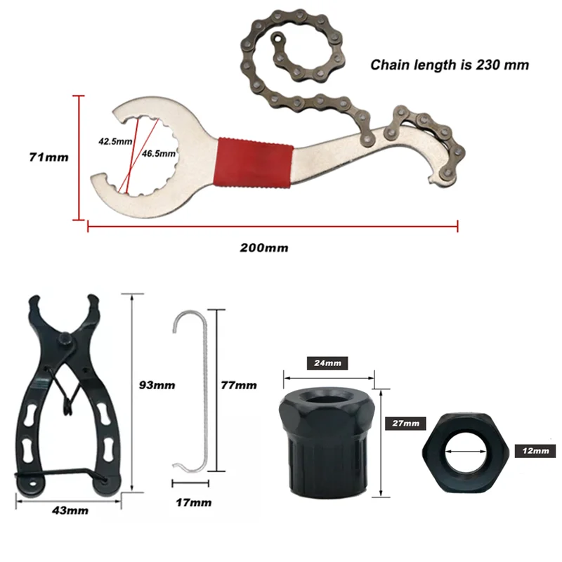 Kit Ferramentas Reparo Bicicleta Extrator Roda Livre Pedivela Corrente - Imagem 5