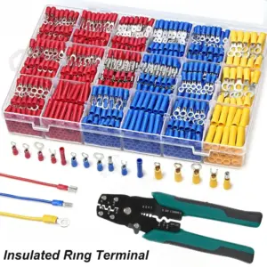 kit conectores fio terminais crimpagem