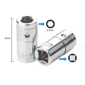 adaptador de soquete 1/4 quadrado para hexagonal