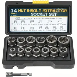 kit extrator de parafusos e porcas danificados