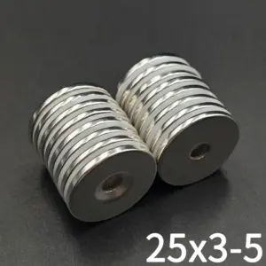imã neodímio redondo 25x3mm furo 5mm