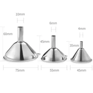 funil aluminio prata 3 unidades