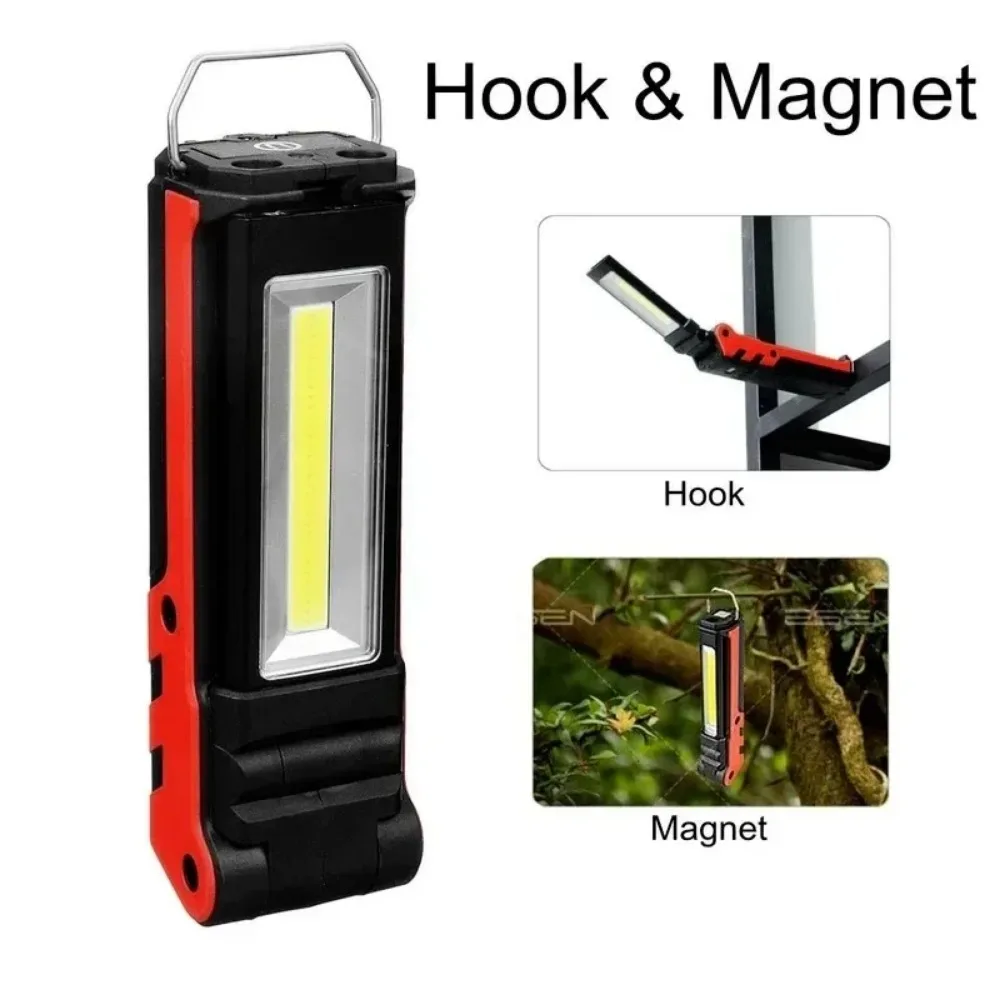 Lanterna de inspeção COB LED recarregável USB com gancho magnético - Imagem 4
