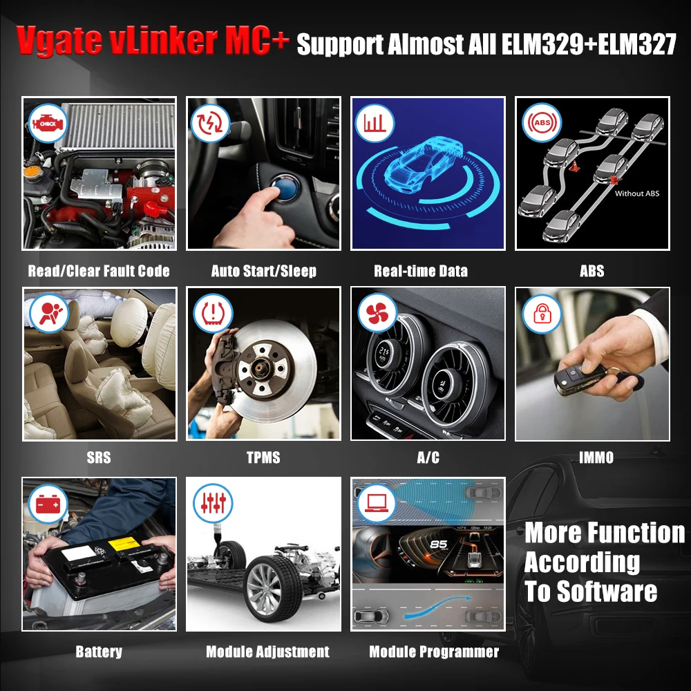 Scanner Automotivo Vgate vLinker MC+ ELM327 OBD2 Bluetooth 4.0 - Imagem 5