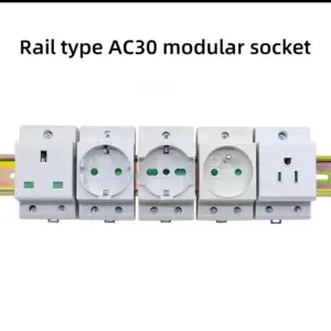 tomada modular trilho din 16a 250v