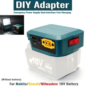 adaptador bateria makita dewalt milwaukee 18v
