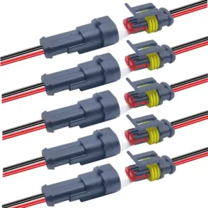 Conector elétrico à prova d'água 1 a 4 pinos com fio para carros