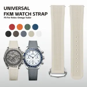 pulseira de relógio borracha fkm fecho desdobrável