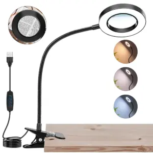 lâmpada de mesa lupa 5x led