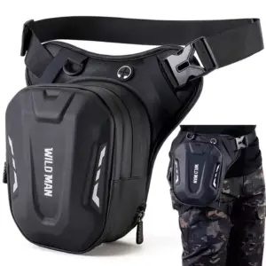 bolsa de perna para motocicleta preta