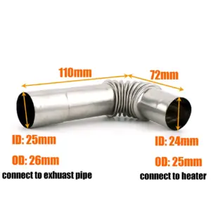 conector cotovelo tubo escape aquecedor diesel 24mm
