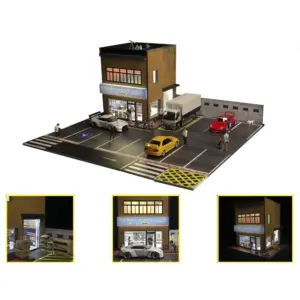 diorama garagem de carros 1:64 luzes led