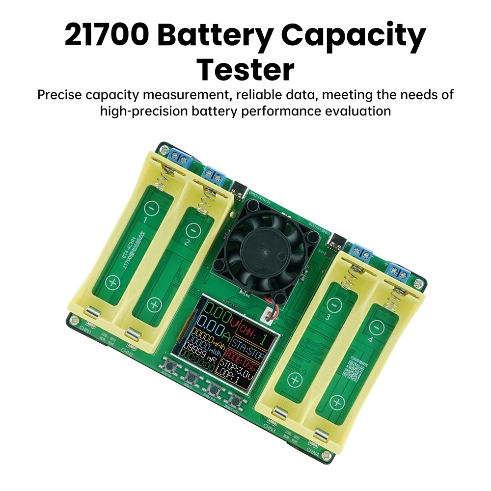Testador de Bateria 18650 21700 4 Canais Carga Descarga - Imagem 4